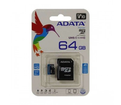 Карта памяти Micro SDXC 64Gb ADATA Premier, Class 10 UНS-I U1