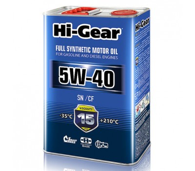 HG0544 Синтетическое моторное масло ‎Hi-Gear 5W40 SN/CF, 4л