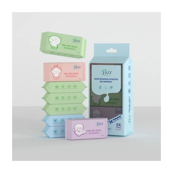 Детские влажные салфетки JAZZ Mini Wet Wipes 64 шт