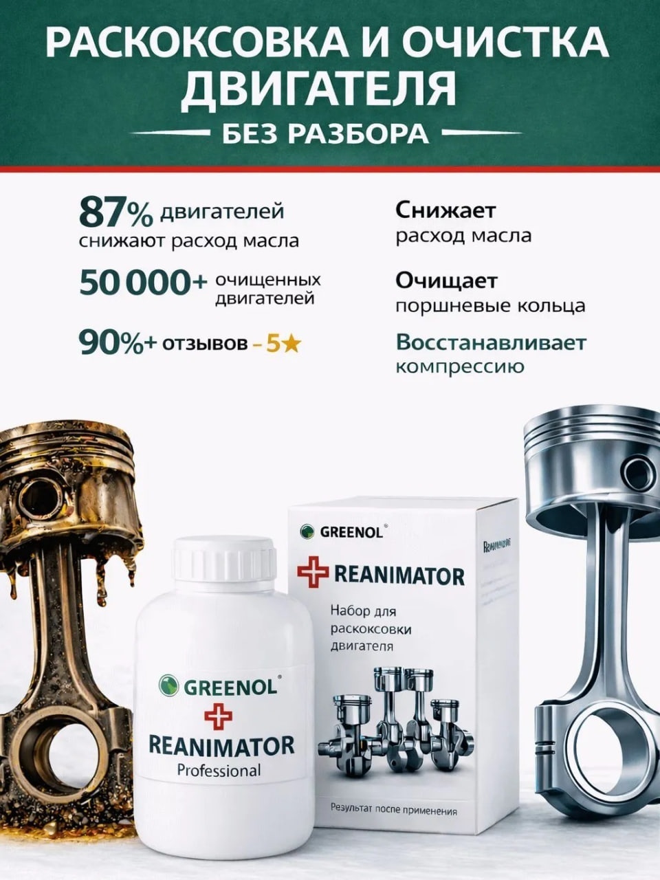Greenol Reanimator Раскоксовка 450 мл.