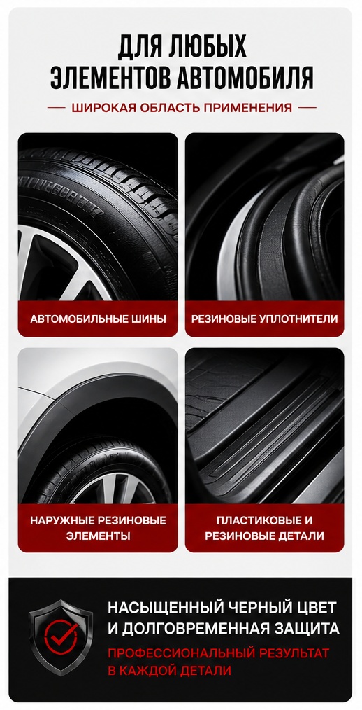 MITSIJI Щетка для чернения шин 6,2х6 см FDB060